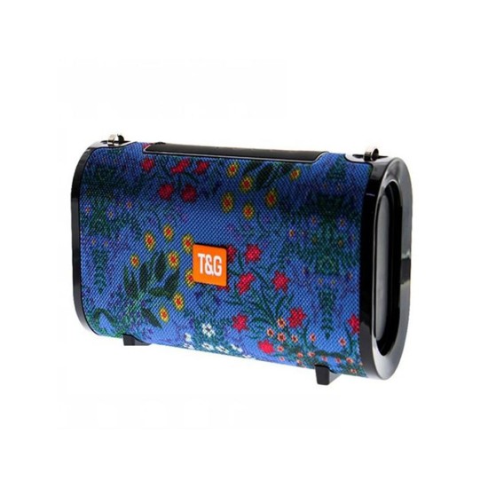 T&G BLUETOOTH SPEAKER TG-123/TG123 FM/TF/AUX/U DISK/HAND-FREE CALLS FLOWER SKY BLUE